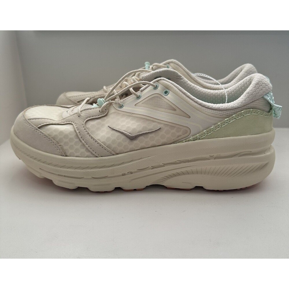 HOKA U Bondi B3 Oat Milk W 14/M 13 Sneaker Cushioned Mesh Activewear Casual Run - Picture 4 of 12